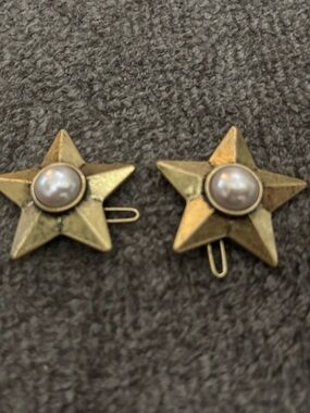 Celestial Star Shoe Clips Faux Pearl Ctr Mid Century Dress Shoe Accent Or Hairbo